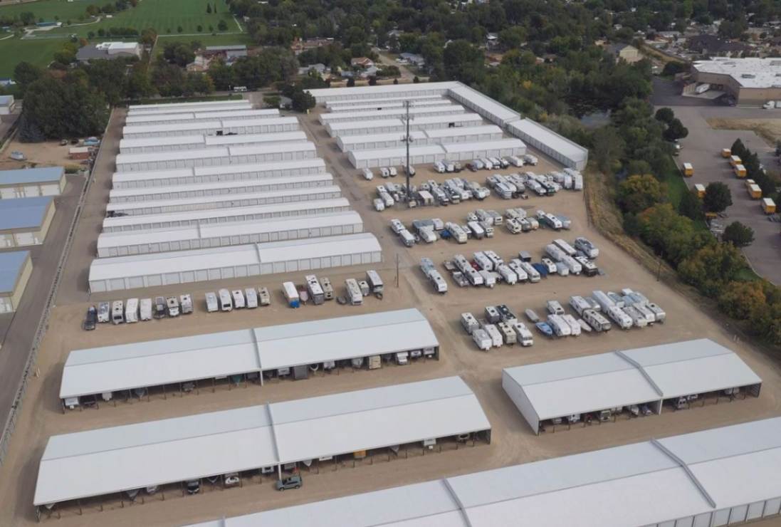 Aerial View of Boat Storage Containers | Idaho Storage Connection